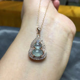 S925 Sterling Silver Inlaid Myanmar Chalcedony Pendant