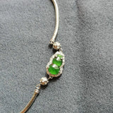 S925 Silver Green High Ice Chalcedony Gourd Bracelet