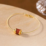 S925 Red Agate Bracelet Adjustable Hand