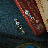 925 Silver Topaz Drop Interlocking Earrings for Women