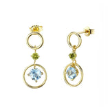 925 Silver Topaz Drop Interlocking Earrings for Women