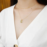 S925 Sterling Silver Concave Geometry Necklace for Women
