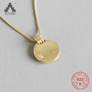 S925 Sterling Silver Concave Geometry Necklace for Women