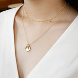 S925 Sterling Silver Concave Geometry Necklace for Women