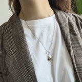 S925 Silver Geometric Pendant Chain Necklace for Women