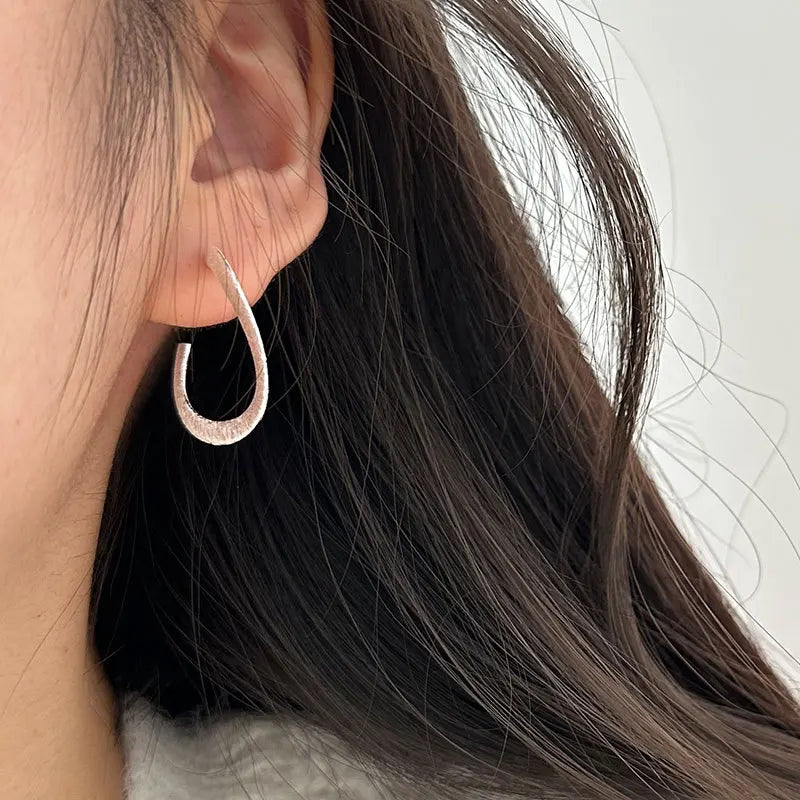 S925 Silver Stud Earrings Small Scrub C Earrings Women's