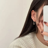 S925 Silver Stud Earrings Small Scrub C Earrings Women's
