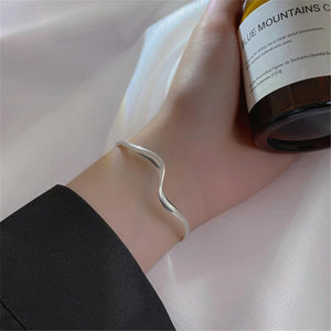 S925 Silver Wave Bracelet for Women