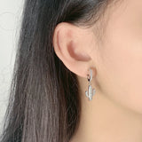S925 Silver Cactus Plant Earrings with Diamonds