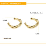 S925 Silver Circle Beaded Clip Earrings No Piercing Women