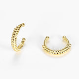 S925 Silver Circle Beaded Clip Earrings No Piercing Women