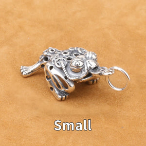 S925 Silver Retro Golden Toad Bracelet Pendant