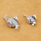 S925 Silver Retro Golden Toad Bracelet Pendant
