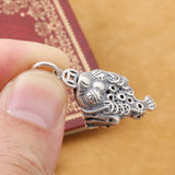 S925 Silver Retro Golden Toad Bracelet Pendant