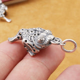 S925 Silver Retro Golden Toad Bracelet Pendant
