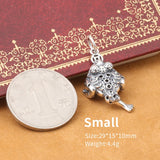 S925 Silver Retro Golden Toad Bracelet Pendant