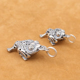 S925 Silver Retro Golden Toad Bracelet Pendant