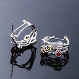 925 Sterling Silver Ear Nails Retro Hollow Earrings for Party Birthday