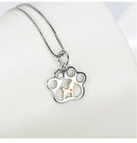 S925 Sterling Silver Dog Paw Necklace Puppy Pendant