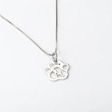 S925 Sterling Silver Dog Paw Necklace Puppy Pendant