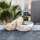 S925 Silver Ladies Bracelet, Ethnic Style Wide Face Open Rose Solid Bracelet