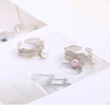 S925 Sterling Silver Natural Pearl Ring Fittings Adjustable DIY