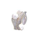 S925 Sterling Silver Natural Pearl Ring Fittings Adjustable DIY