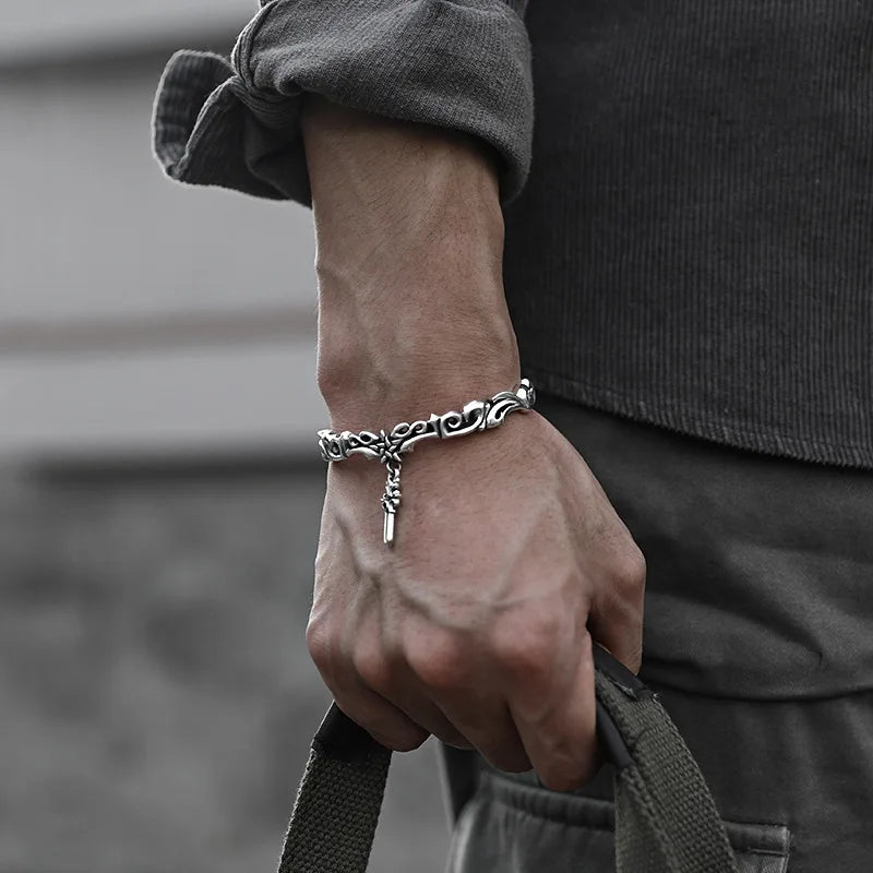 S925 Couple Opening Pendant Bangle Men's Women's Engagement Gift