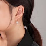 925 Silver Vintage Earrings With Simulated Diamond Fine Jewelry