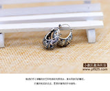 S925 Vintage Hollow Petal Thai National Wind Earrings