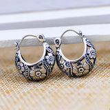 S925 Vintage Hollow Petal Thai National Wind Earrings
