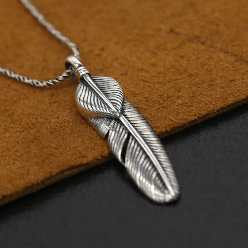 Vintage Thai Silver Eagle Wings Takahashi Goro Feathers Pendants