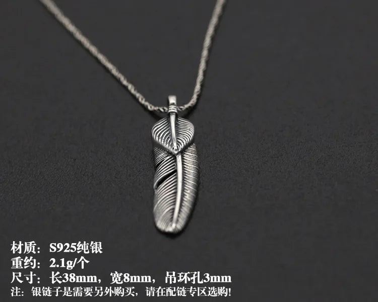 Vintage Thai Silver Eagle Wings Takahashi Goro Feathers Pendants
