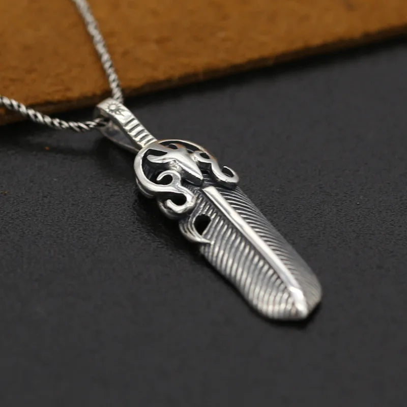 Vintage Thai Silver Takahashi Goro Eagle Wings Sword Feather Pendants