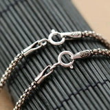 S925 Sterling Silver Necklace Vintage Chain Retro Thai Silver Hypoallergenic