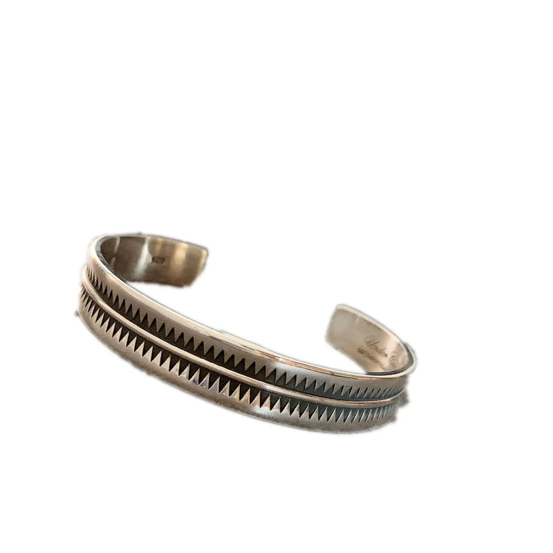 Vintage Serrated Sterling Silver Bangle Jewelry