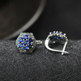 S925 Sterling Silver Thai Inlay Flower Earrings