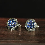 S925 Sterling Silver Thai Inlay Flower Earrings