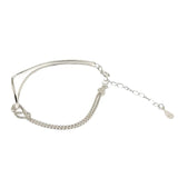 S925 Sterling Silver Korea Knot Bracelet Geometric Minimalist Hand Jewelry