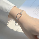 S925 Sterling Silver Korea Knot Bracelet Geometric Minimalist Hand Jewelry