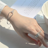 S925 Sterling Silver Korea Knot Bracelet Geometric Minimalist Hand Jewelry