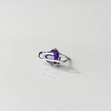 925 Silver Crystal Heart Paperclip Stud Earrings Wedding Jewelry Gift