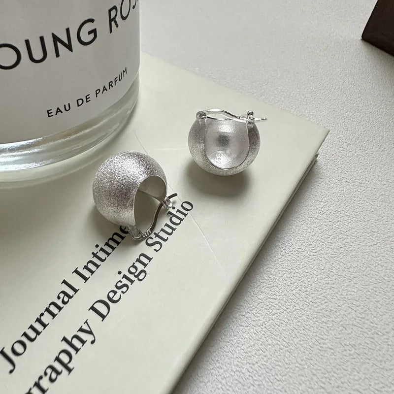 S925 Sterling Silver Round Ball Earrings