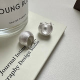 S925 Sterling Silver Round Ball Earrings