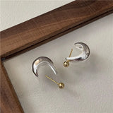 S925 Silver Blogger Separation Arc Earrings