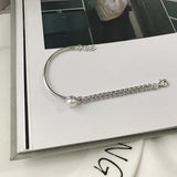 S925 Sterling Silver Mini Pearl Bracelet Handwear Girl