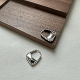 S925 Sterling Silver Niche Texture Square Bag Bag Earrings