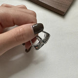 S925 Sterling Silver Niche Texture Square Bag Bag Earrings