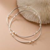 S925 Silver Pearl Beads Choker Necklace 14K Plated Wedding Gift