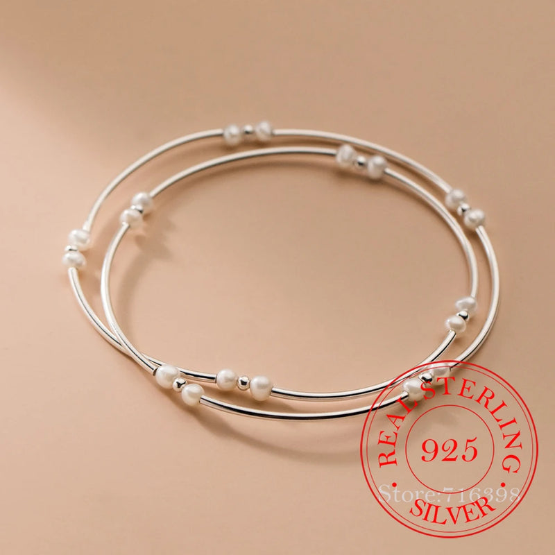 S925 Silver Pearl Beads Choker Necklace 14K Plated Wedding Gift